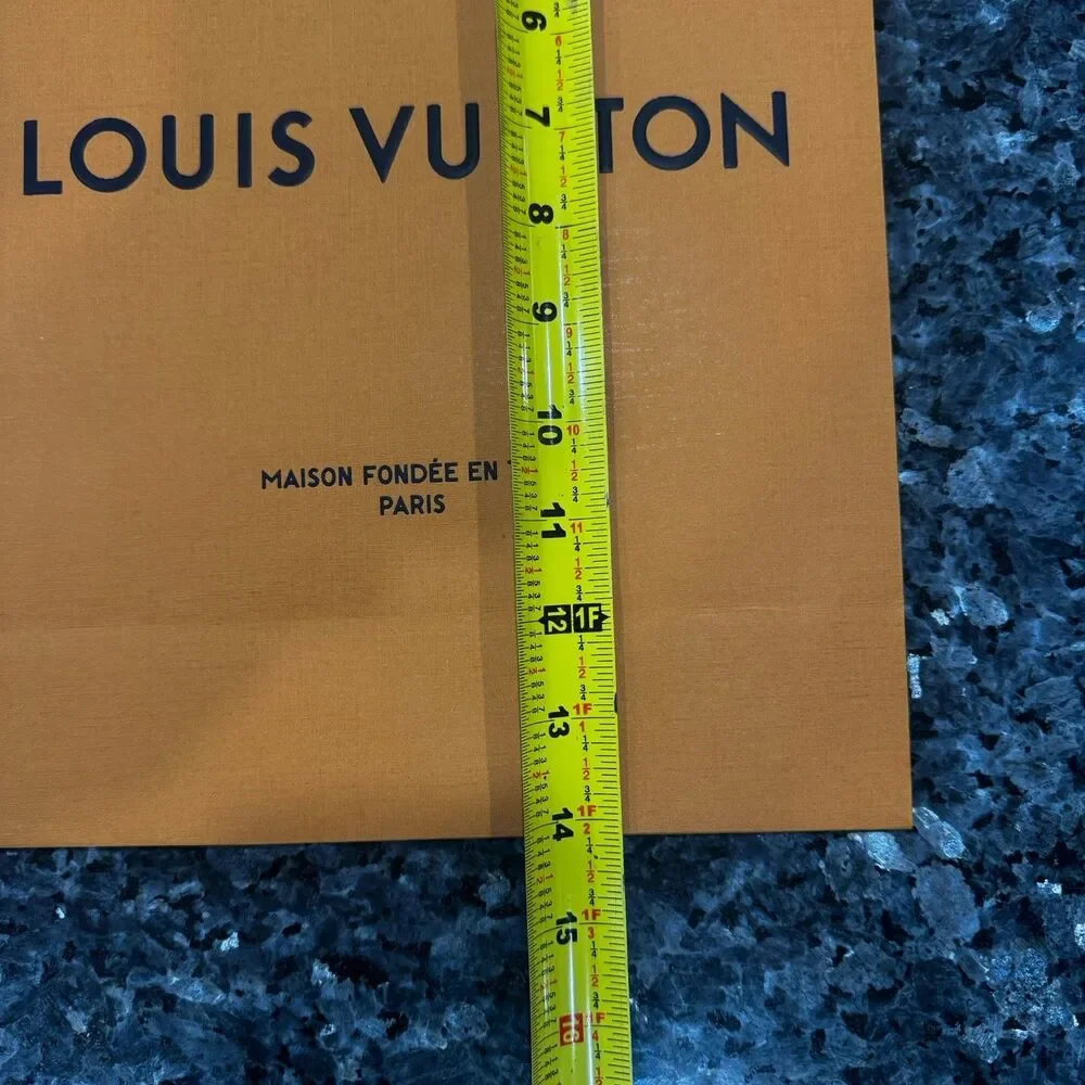 4 Louis Vuitton Paper Orange with Blue Handles + Blank Envelope Empty Bags